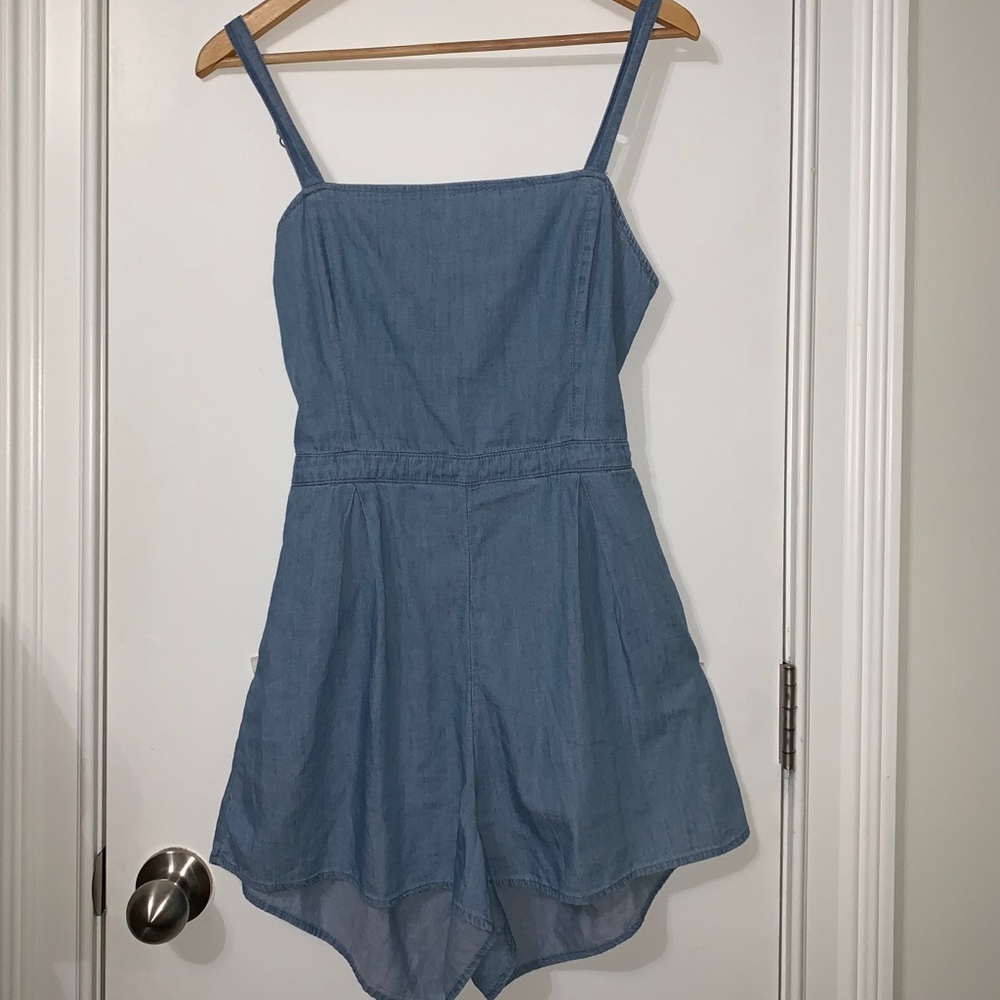Blue denim Hollister romper